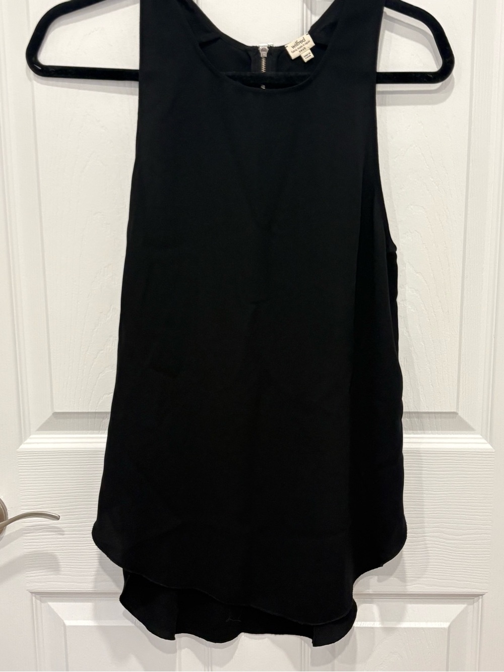 Wilfred Black Sleeveless Top with Silver Exposed Back Zip #1038